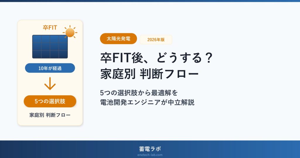 卒FIT後どうする？5つの選択肢を電池開発エンジニアが中立解説【2026年版】