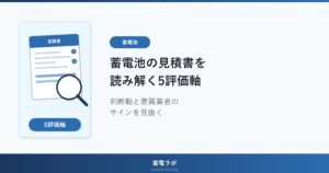 蓄電池の見積書を読み解く5評価軸チェックリスト