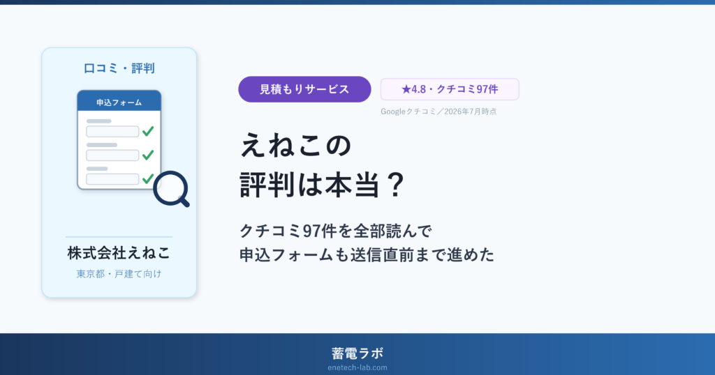 えねこの評判は本当？クチコミ97件を全部読んで、申込フォームも送信直前まで進めた